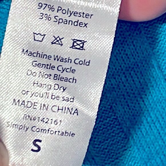 LuLaRoe solid aqua blue textured rib knit hi lo Lindsey kimono size S - Picture 7 of 8